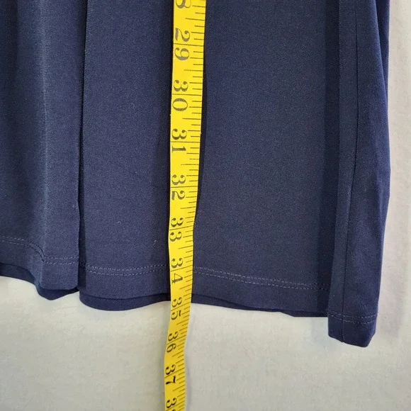 Susan Graver Modern Essentials Navy Liquid Knit A-Line Tunic Top 3X Elbow Sleeve - Picture 10 of 10
